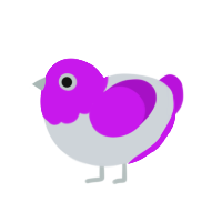 macaroon, a mist and amethyst chicken with a head pattern