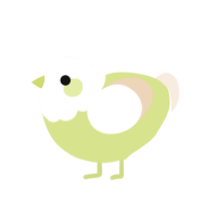 Meringue, a lemon and cream chicken with a head pattern