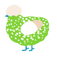 (unnamed), a grass and cream chicken with a speckle pattern