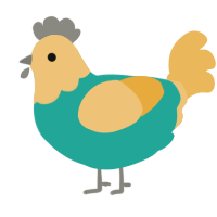 A turquoise and honey chicken with a head pattern