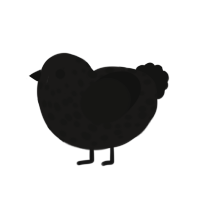 Prophecy, a sable and black chicken with a speckle pattern