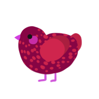 Pomegranate Seeds, a maroon and crimson chicken with a speckle pattern