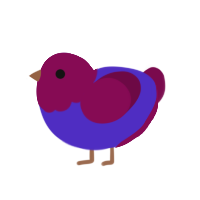 (unnamed), a indigo and wine chicken with a head pattern