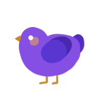 Blurpie, a blurple and indigo chicken