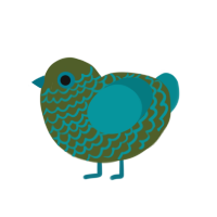 Evil Olive, a olive and teal chicken with a lace pattern