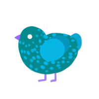 Blue Boyo, a teal and cerulean chicken with a speckle pattern