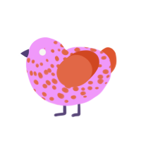 (unnamed), a lavender and vermilion chicken with a speckle pattern