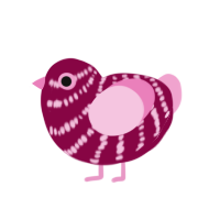 (unnamed), a maroon and pink chicken with a bar pattern