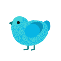 (unnamed), a aqua and cerulean chicken with a double-lace pattern