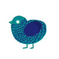 GetInto Hypnosis Mic, a teal and navy chicken with a lace pattern