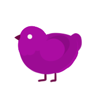 yuuuuurple-, a plum chicken with a head pattern