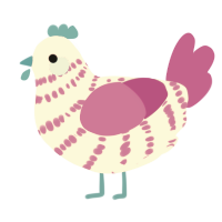 Barbie Carrying Case, a pink and fuchsia chicken with a bar pattern
