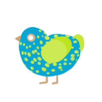 (unnamed), a cerulean and lime chicken with a speckle pattern