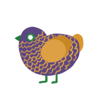 Coco, a overcast and orange chicken with a lace pattern