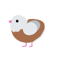 Pellet, a brown and mist chicken with a head pattern