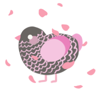 Loverboy, a grey and pink chicken with a lace pattern