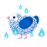 (unnamed), a white and ultramarine chicken with a double-lace pattern