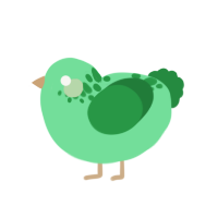 aw dang it, a spring and viridian chicken with a neck-speckle pattern