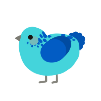 (unnamed), a aqua and ultramarine chicken with a neck-speckle pattern