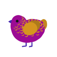 (unnamed), a plum and ochre chicken with a half-lace pattern