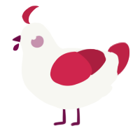 A white and crimson chicken