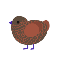 The Muddler, a bark and russet chicken with a lace pattern