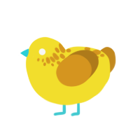 Banana, a yellow and ochre chicken with a neck-speckle pattern