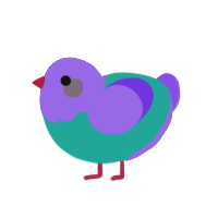 (unnamed), a turquoise and blurple chicken with a head pattern