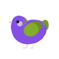 (unnamed), a blurple and chartreuse chicken with a neck-band pattern
