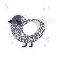 Echo in Starry Sky, a navy and honey chicken with a double-lace pattern