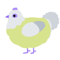 Lil goob, a lemon and mist chicken with a head pattern