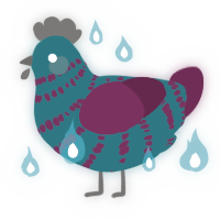 Trainwreck, a sea and wine chicken with a bar pattern