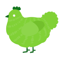 Mewie, a grass chicken with a bar pattern