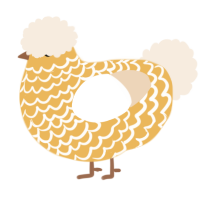 honey, a honey and cream chicken with a lace pattern