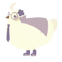 A mist and lilac chicken with a bar pattern