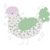 jonker razei, a viridian and amethyst chicken with a speckle pattern