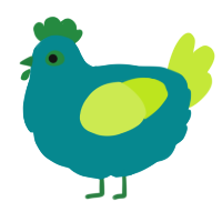 (unnamed), a teal and lime chicken