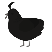 A sable and black chicken with a neck-band pattern