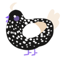 小娘, a sable and cream chicken with a speckle pattern