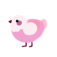 (unnamed), a pink and rose chicken with a head pattern