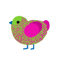 (unnamed), a grass and fuchsia chicken with a double-lace pattern