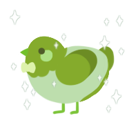 cherni vit, a gluppy and chartreuse chicken with a head pattern