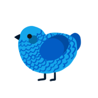 zw, a sky and ultramarine chicken with a lace pattern