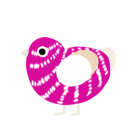 (unnamed), a fuchsia and cream chicken with a bar pattern