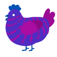 (unnamed), a indigo and plum chicken with a bar pattern