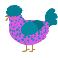 A orchid and sea chicken with a speckle pattern