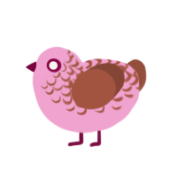 (unnamed), a pink and russet chicken with a half-lace pattern