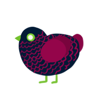Ray, a tumblr and maroon chicken with a lace pattern