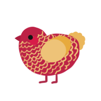 mcdonalds fry, a crimson and honey chicken with a lace pattern