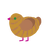 A gold and brown chicken with a bar pattern